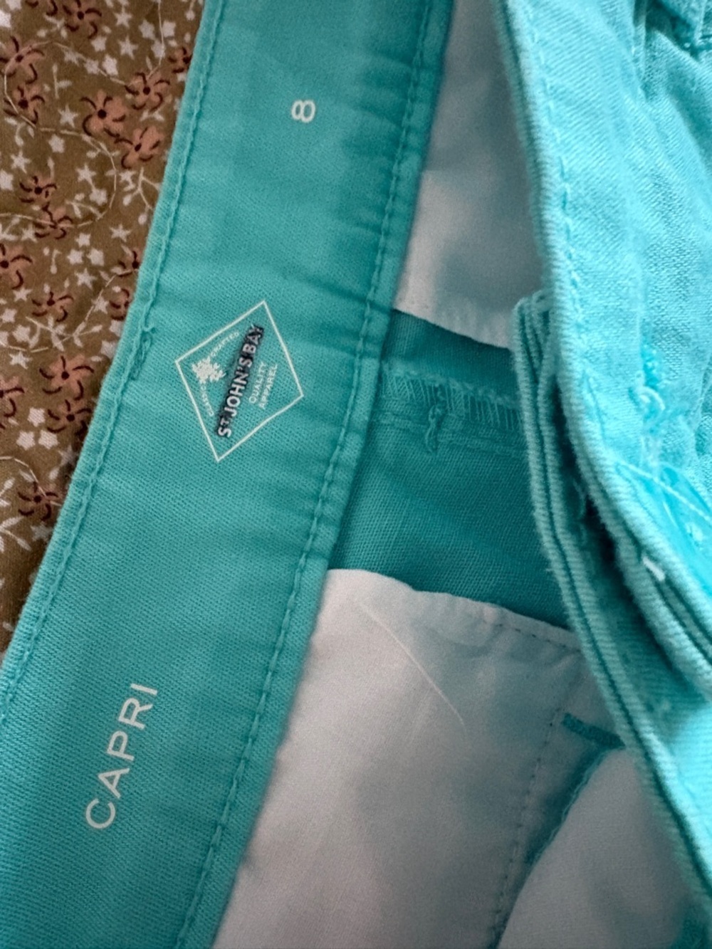 Aqua Cropped Straight Leg Capri - Picture 3 of 4